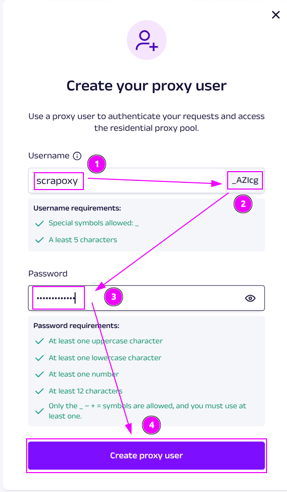Oxylabs Create User