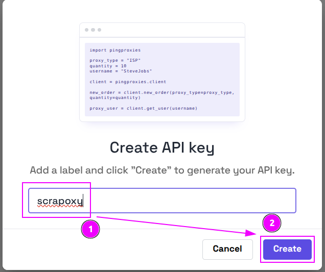 Ping Proxies Credentials Select